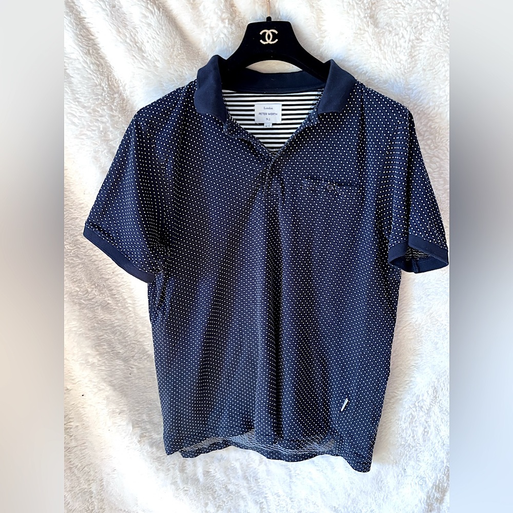 Peter Werth Men Dotted Polo Size L